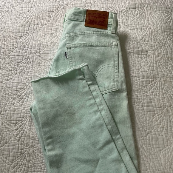 Levi’s High Waisted Jeans in Mint Green - Picture 4 of 4